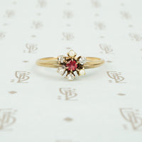 The Cluster of Fire Rose Gold 19thc Ring