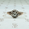 antique gold rose cut diamond halo late 1800's