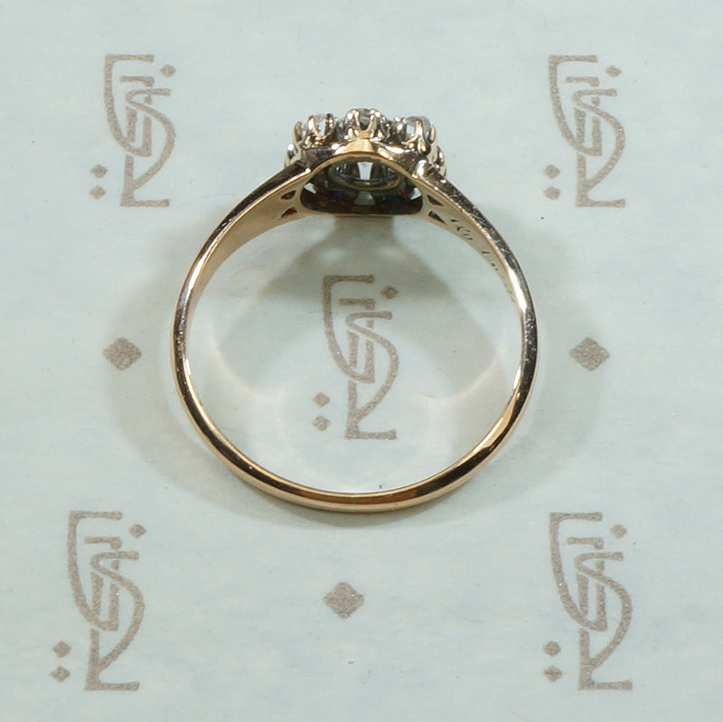 Antique Rose Cut Diamond Halo Ring