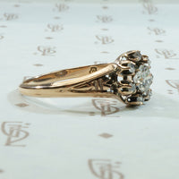 Antique Rose Cut Diamond Halo Ring