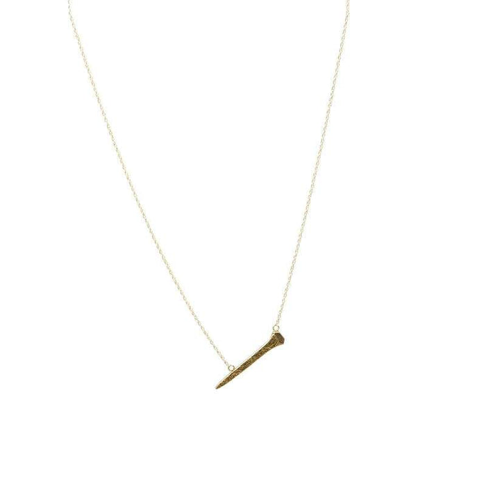 Vintage Gold Railroad Nail Necklace