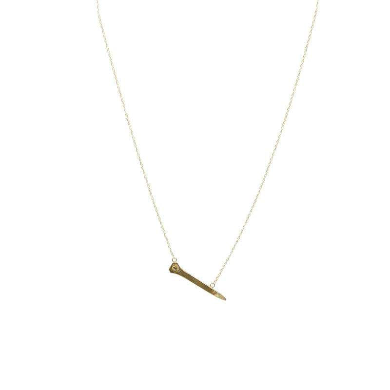 Vintage Gold Railroad Nail Necklace