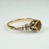 19thc Rosy Gold and Black Enamel Citrine Ring
