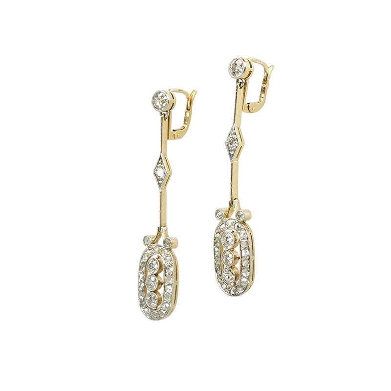 Elegant Edwardian Diamond Earrings