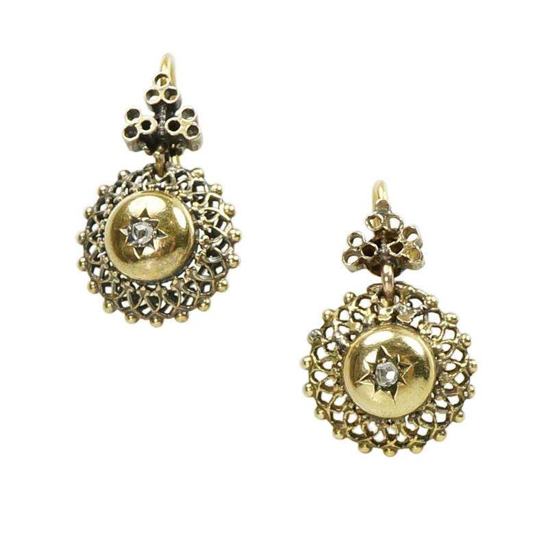 Gold Victorian Drop Earrings