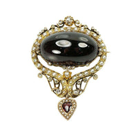 Garnet Carbuncle Jewel Convertable Brooch/Pendant