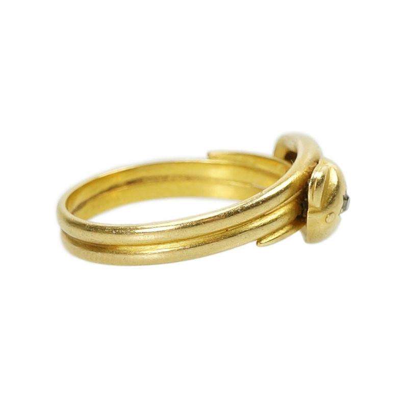 Diamond set Double Snake Ring in 18k