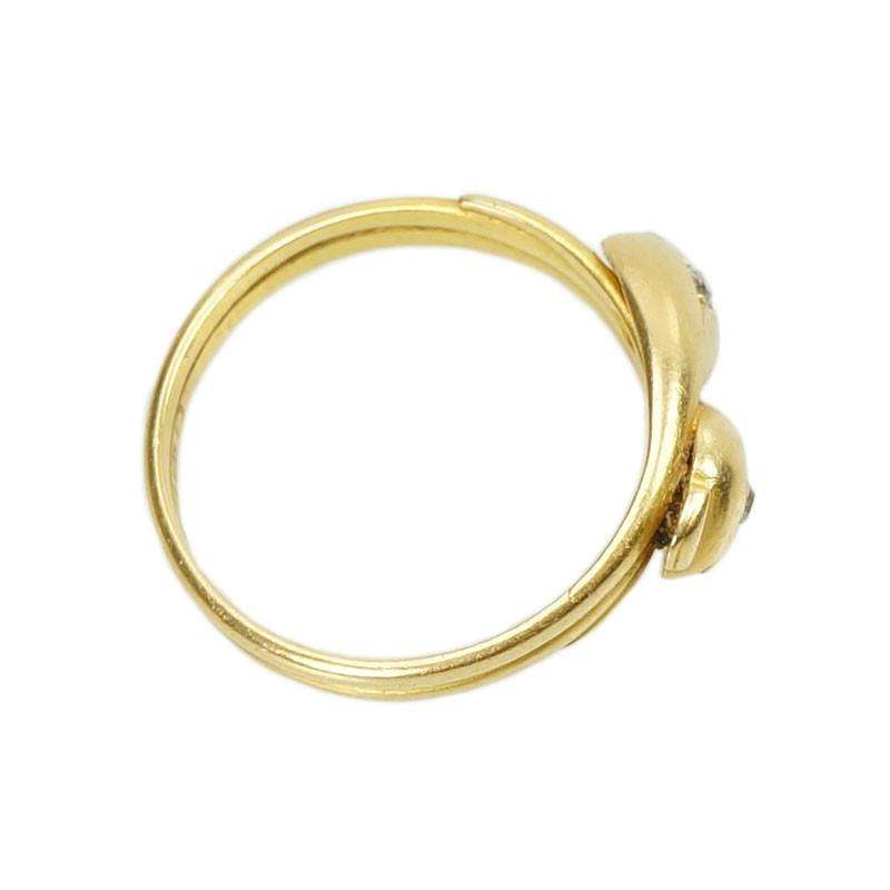 Diamond set Double Snake Ring in 18k