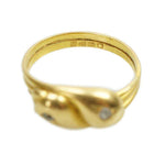 Diamond set Double Snake Ring in 18k