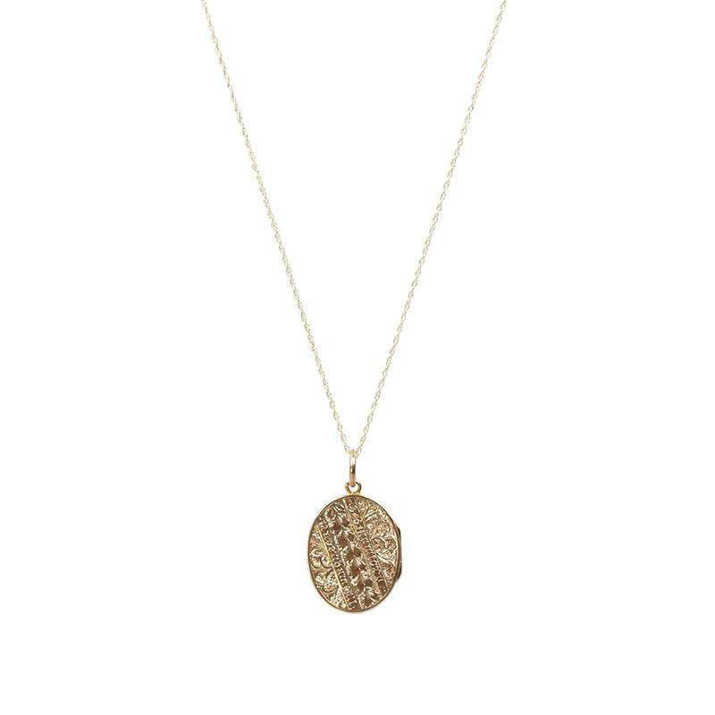 Antique Rose and Yellow Gold Locket with Hand Engraving
