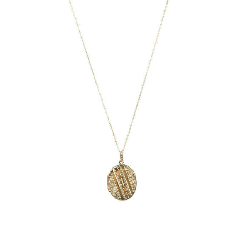 Antique Rose and Yellow Gold Locket with Hand Engraving