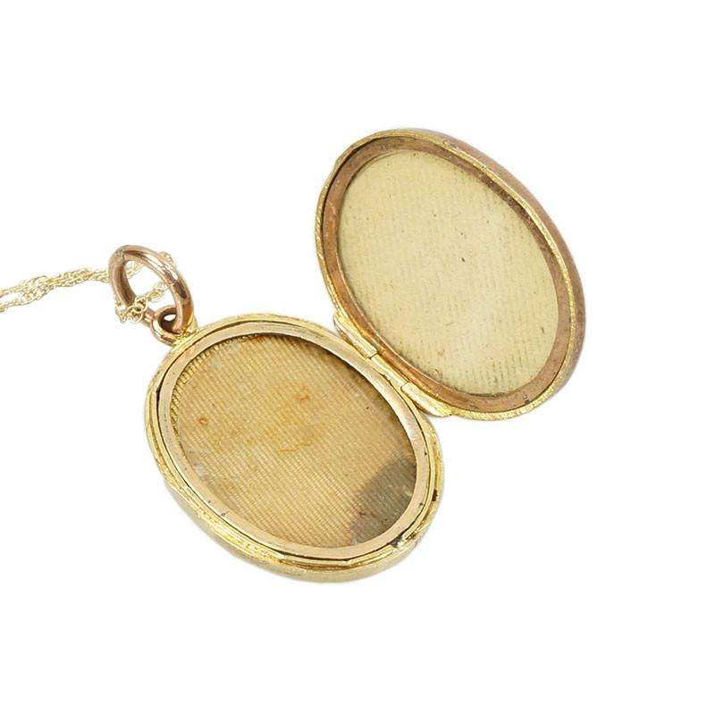 Antique Rose and Yellow Gold Locket with Hand Engraving