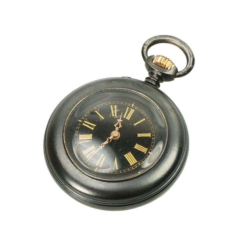 Gunmetal and Gold Ladies Antique Pendant Watch
