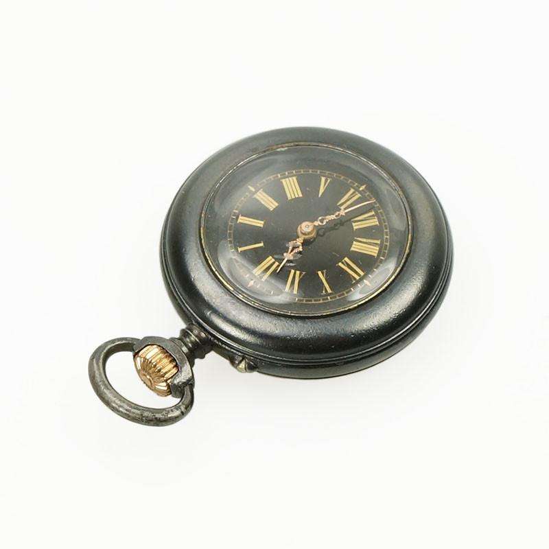 Gunmetal and Gold Ladies Antique Pendant Watch