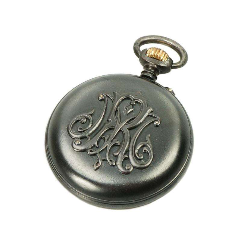 Gunmetal and Gold Ladies Antique Pendant Watch