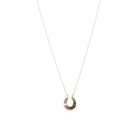 Antique Gem Set Gold Horseshoe Pendant