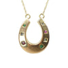 Antique Gem Set Gold Horseshoe Pendant