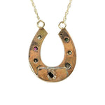 Antique Gem Set Gold Horseshoe Pendant
