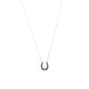 Vintage Golden Horseshoe Necklace set with Blue Sapphires
