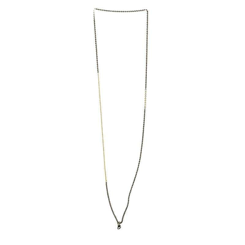 Blackened Silver and Gold Super Long Vintage Chain