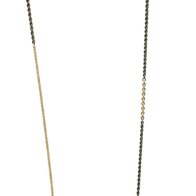 Blackened Silver and Gold Super Long Vintage Chain