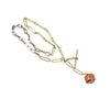 Vintage Watch Chain Necklace with Fob in Gold and Silver