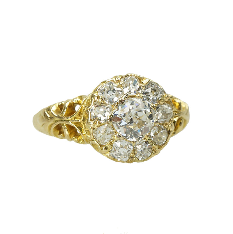 Chunky Old Mine Diamond Ring - Gem Set Love