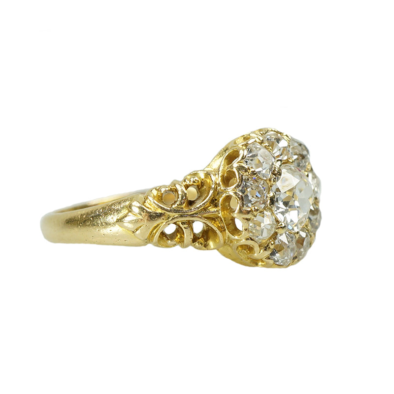 Chunky Old Mine Diamond Ring - Gem Set Love