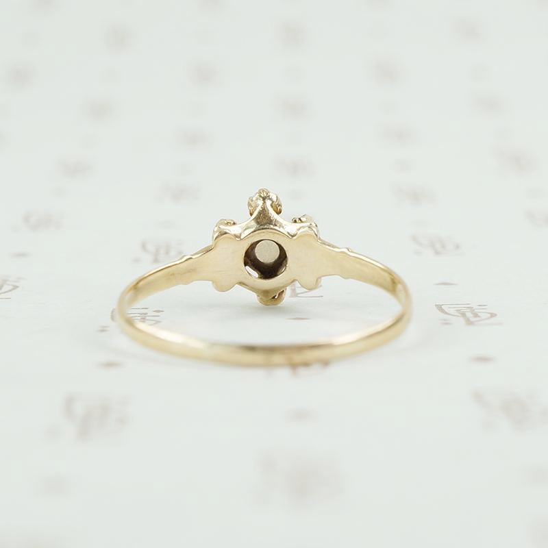 back view opal and diamond ring
