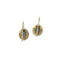 Petite Vintage Pietra Dura Earrings in Silver