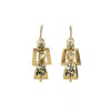 Victorian Revival Gold and Black Enamel Earrings - Gem Set Love