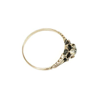 Fancy Victorian Rose Gold Ring with Old Mine Diamond