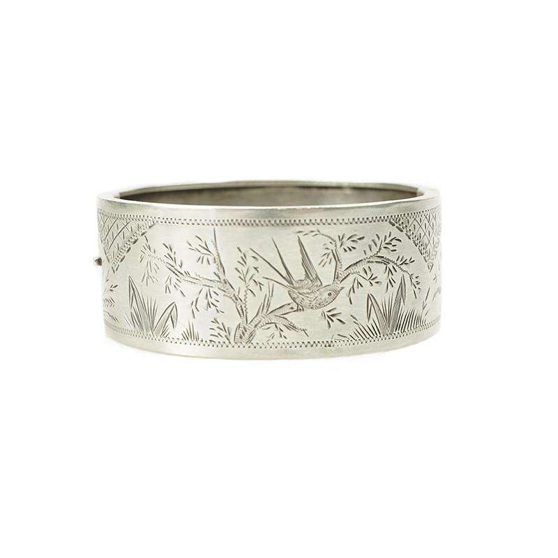 Aesthetic Movement Sterling Bangle Bracelet