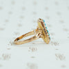 Victorian gold turquoise and pearl ring side view