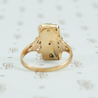 victorian gold turquoise ring back view showing wear