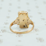 victorian gold turquoise ring back view showing wear