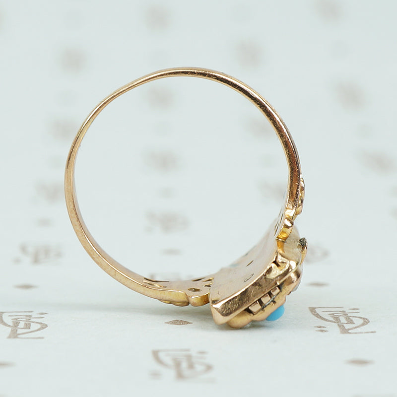 victorian gold turquoise ring 