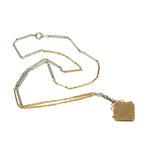 2 tone chain with locket watch hook