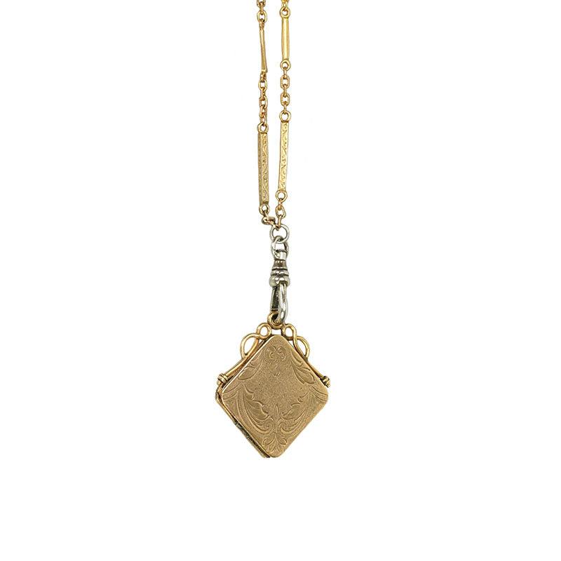 swivel antique watch chain with locket