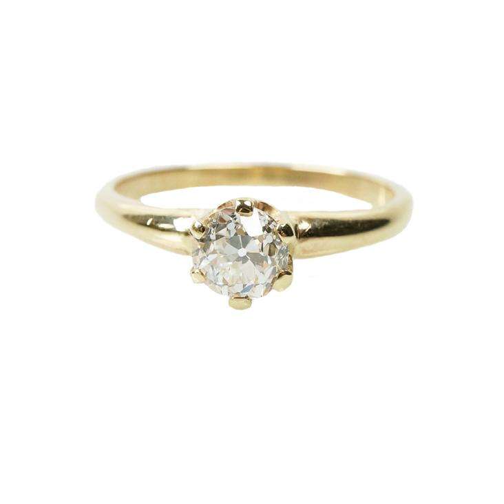 Victorian Solitaire Engagement Ring Old European Cut Diamond