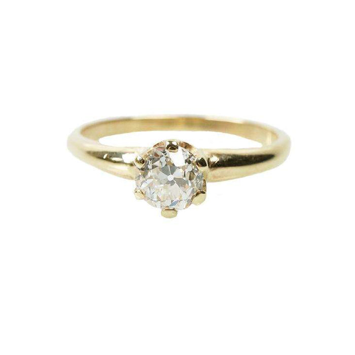 Victorian Solitaire Engagement Ring Old European Cut Diamond