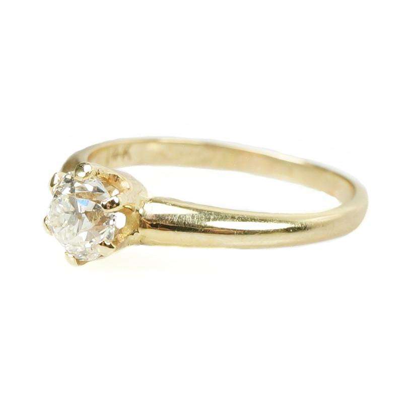 Victorian Solitaire Engagement Ring Old European Cut Diamond