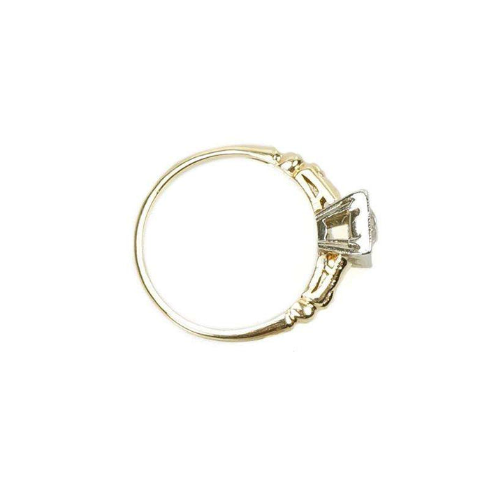 Lovely 2 tone Gold and Diamond Vintage Engagement Ring