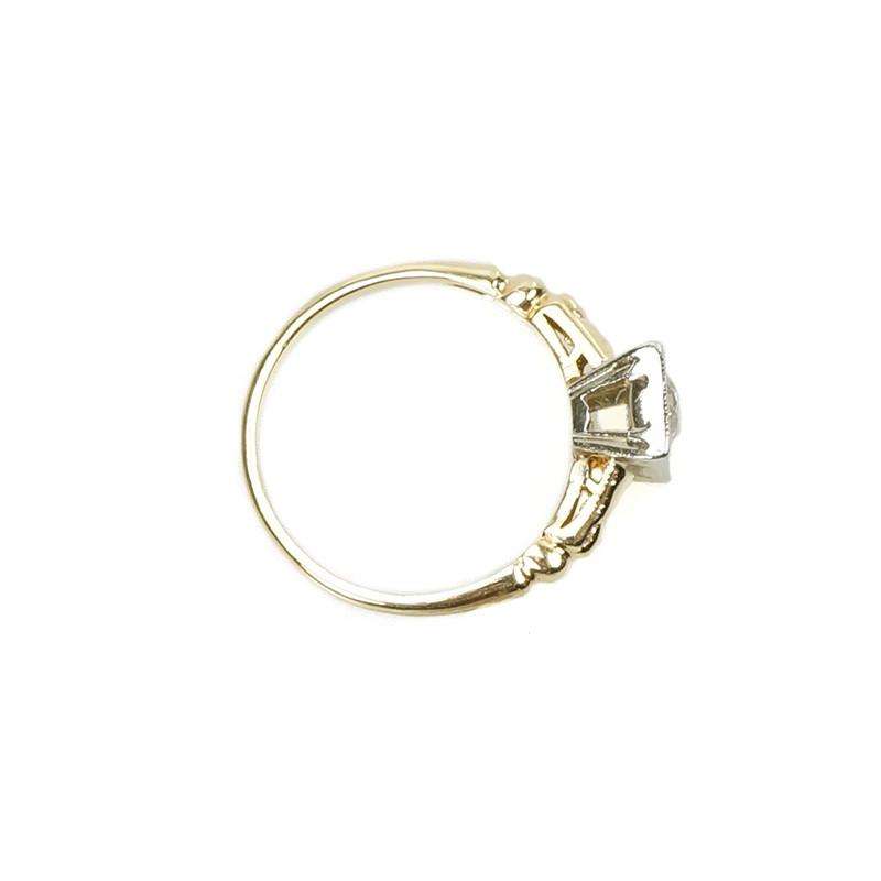 Lovely 2 tone Gold and Diamond Vintage Engagement Ring