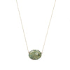 vintage blue green agate in 14k rose gold necklace