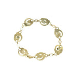 Vintage 1940s Natural Blue Zircon Gold Bracelet