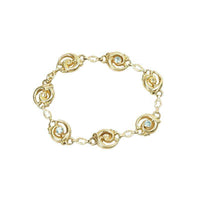 Vintage 1940s Natural Blue Zircon Gold Bracelet