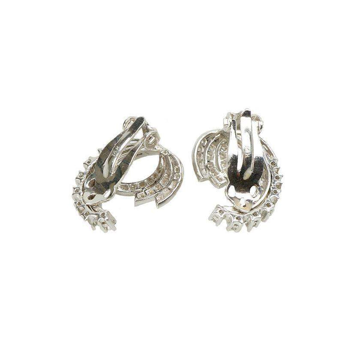 Pretty 1950s White Gold and Diamond Earrings