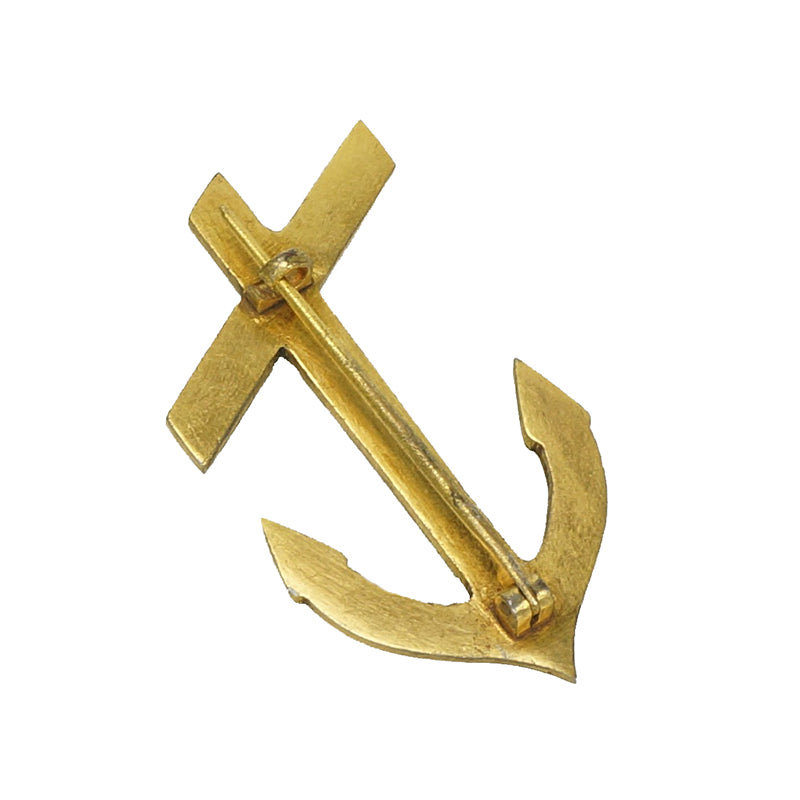 Rare Antique Damascene Brooch Anchor and Cross