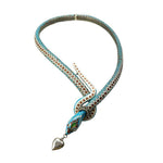 Vintage Silver Enamel Snake Necklace